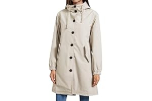 YFFUSHI Femme Veste Imperméable Coupe-vent d'Extérieur Léger et Respirant Veste de Pluie à Capuche Trench-coat Mi-long