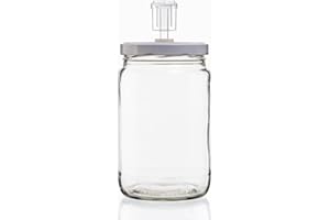 Beer & Wine - Vaso in Vetro con Tappo e Gorgogliatore Compact - Contenitore per Fermentazione e Conservazione (1700ml)