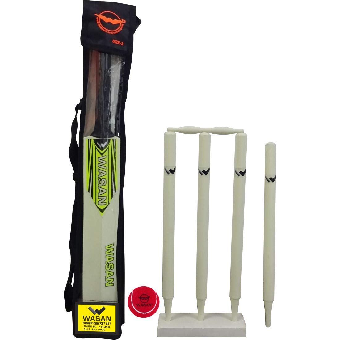 Wasan Cricket Set Size 3 (5-12 Years) in Bag, Cream