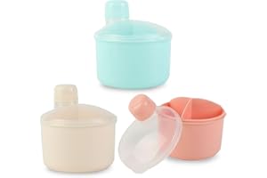 SacJkt Porta Latte in Polvere per Neonati, 3 pezzi Portatile Contenitore Latte in Polvere per Bambini, Dispenser per Alimenti con Tre Scomparti per Conservare Latte in Polvere, Frutta e Snack