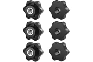 BOUMVID Sterngriffmutter M10 6 Stück, Flügelmutter Äußerer Durchmesser 50mm, Rändelschraube Innengewinde Verzinktes Eisen, Sterngriff für Maschinen und Anlagen, Fitnessgeräte, Werkzeugmaschinen