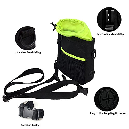Preisvergleich Produktbild ALAMP Hund behandeln Tasche mit Hundebeutel, Spender, verstellbarer Schultergurt, Hüftgurt, Clip, Hund behandelt trägt leicht, Puppy Training Walking Tasche