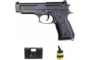 ECOMMUR Pistola Saigo 92 Muelle (6mm) | Pistola de Airsoft Calibre 6mm + biberón + maletín. Pack iniciación