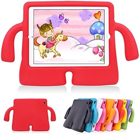 iPad Air 2 Kids Case iPad Air Kids Case Lioeo Cute 3D Cartoon Light Weight Shock Proof Durable Protection Cases EVA Foam Protective Children Cases and Covers for Apple iPad 5 6 Generation (Red)