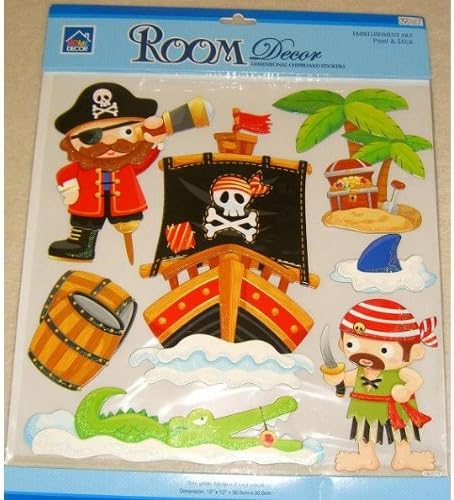 3D PIRATE 7 x Wall Stickers for a Boys Bedroom - Create Your Own Fantastic Display