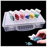 Der Aufbewahrungsbehälter für Perlen ist zum Organisieren und Sortieren von Strasssteinen, Perlen, Glitzern und anderen kleinen Kunsthandwerkstücken