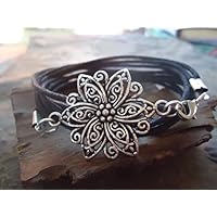 ★ MANDALA STERN ★ Wickelarmband mit Blume