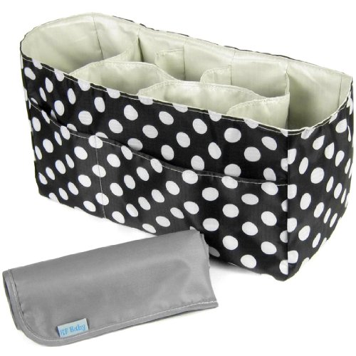 KF Baby Diaper Bag Insert Organizer (14 x 6.4 x 8 inch, Black) + Diaper Changing Pad Value Combo