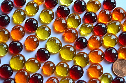 100 g (aprox.60 piedras).Mini perlas de cristal, 10 - 13 mm, mezcla-sol transparente. Piedras decorativas de cristal para mosaico.