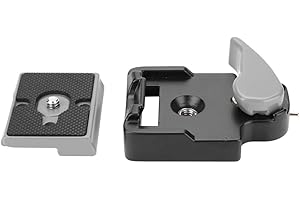 MARANON Piastra a sgancio rapido, adattatore a morsetto a sgancio rapido in lega di alluminio Piastra a sgancio rapido per testa a treppiede per fotocamera DSLR