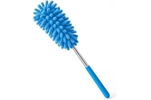 NAEEM SONS 75cm Extendable Telescopic microfibre duster Feather Duster For Car, Computer, Air Conditioning, Blankets, Furniture Removes Dust & Cleans 50 Windows home office etc Assorted colour