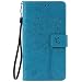 Produktbild Jepson Sony Xperia Z5 Premium / Z5 Plus Handyhülle, Premium Lederhülle Flip Case Bookstyle Folio Cover Kartenfächer Magnetverschluss und Standfunktion Leder Schale Etui für Handytasche Schutzhülle Prägung Katzen & Baum Muster.