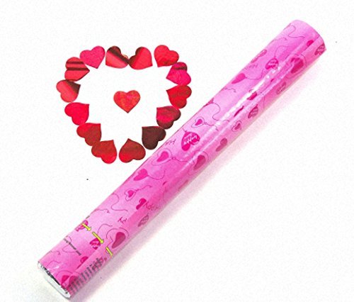 6 XL Konfetti-Shooter Herz 40cm mit Folien-Herzen - 4