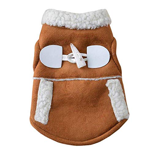 Preisvergleich Produktbild MerssavoHaustierhemden mit Tasche Herbst Winter Warme Niedlichen Hundewelpen Polyester Kleidung Haustier Kleidung Braun (L)