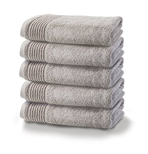 Sei Design® 5 Tlg. Luxus 5er-Set Handtücher 50×100 aus feinster Baumwolle Terry Gold, exklusiver Qualität 500 g/qm mit hochwertig aufgesticktem Logo - 2