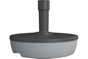 EDA - Sonnenschirmständer, 20 l, rund – zum Befüllen mit Sand (32 kg) oder Wasser (20 kg) – Ø 49,5 x 14,5 cm – Dunkelgrau und Hellgrau