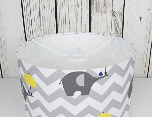 Elephant Chevrons Lampshade with Yellow Umbrella