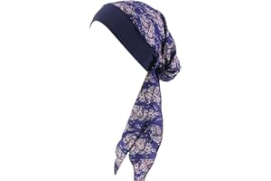 YSTrillion Chapeau de Chimio,Chimio Turban pour Femmes,Foulard Cheveux Élastique Bandana Mousseline Imprimé Bandana Casquette Pour Chimiothérapie