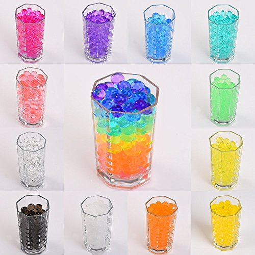 [6000pcs-12 Farben]Vpsan Wasserperlen Gelperlen Aquaperlen Deko Aqualinos Hydroperlen Für Die Bewässerung Der Pflanzen,6000 Stück, 12 Beutel - 6