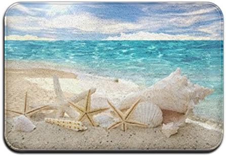 QIFAN Beautiful Beach Seascape Door Mats Cover Non-Slip Machine Washable Outdoor Indoor Bathroom Kitchen Decor Rug Mat Welcome Doormat