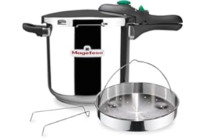 MAGEFESA ® Dynamic, pentola a pressione super veloce da 5 litri, confezione esclusiva pentola + cestello, acciaio inossidabile 18/10, adatta a tutti i tipi di cucine, inclusa l'induzione
