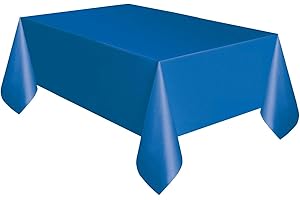 UNIQUE Solid Royal Blue Rectangular Plastic Table Cover (137cm x 274cm) 1 Count - Elegant & Durable Tablecloth for Parties, Events, and Home Use