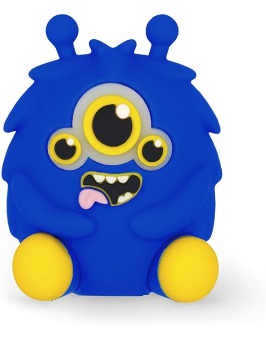 Trousse à Crayons Kawaii Monstre Bleu – 2 Compartiments, Poche Filet, Dimensions 23x11x5 Cm