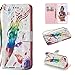 Produktbild Ostop Brieftasche Hülle für iPhone 8 Plus/iPhone 7 Plus,Weiß PU Leder Handyhülle,Kartenfach Stand Klappbar Magnetisch Flip Schale Stoßfest Schutzhülle,Musik Stift Kunst Muster