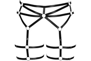 BBOHSS Correas de cuerpo femenino de mayor tamaño punk garter Belt LEG Belt lencería calcetines de muslo accesorios de carnaval gótico 12 colores 1