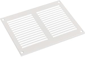 Steinberg14 White 200x150mm Metal Air Vent Grille Cover with Insect Mesh - 8x6 inch Ventilation Cover