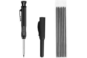 AKSIQIOL 3-Piece Tracer Pencil Set, Carpenter & Builder Pencils with Built-In Sharpener, Automatic Woodworking Pencils for Architects, Designers & Builders