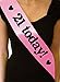 Produktbild 18 and Legal 21 Today 21st Birthday Geburtstag Sweet Sixteen Sash: 21ST Party Gift Present Decoration Cheap (21 Today Silber)