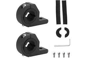 DANDELIONSKY 2pcs 19-30MM Universal Work Light Tube Clamp Mounting Bracket Bull Bar Pipe Mount Bracket Clamps Driving Light for Road Vehicles Car Truck Boat Black