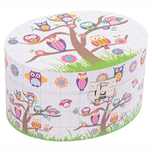 Childrens Musical Jewellery Box - Owls Design NEW Boxed Gift