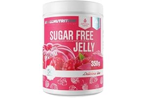 ALLNUTRITION Delicious Line Jalea sin Azucar - Postre Bajo en Calorias - Snack Cero Grasas - Solo 25kcal Por Porcion - Dulces Bajos en Carbohidratos - Fit Baking - 1 Pack X 350g - Frambuesa