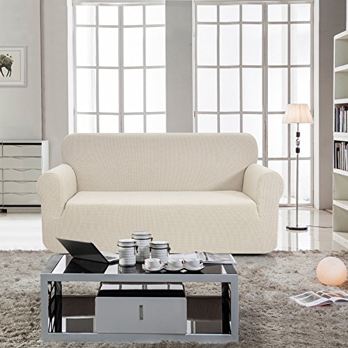 CHUN YI 1-Stück Jacquard Stretchhusse für Sofa, mehrere Farben (2-sitzer, Beige) - 6