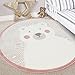 Produktbild The Rug House Milan runder Kinderspielteppich für das Kinderzimmer mit Eisbären in créme, weiß und Silber-grau 120cm x 120cm Circle (3'11" Diameter)