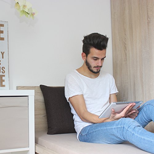 salosan® Sofakissen, Lounge Rückenkissen, Kopfkissen, Couch- oder Palettenkissen, Dekokissen Strukturpolsterstoff in 7 Unifarben für trendiges Wohndesign. Größe 40×70 cm (Braun) - 2