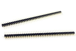 Winwill® 10 pezzi in oro placcato 2,54 millimetri Maschio 40 Pin singola fila diritta rotonda Header Pin Strip