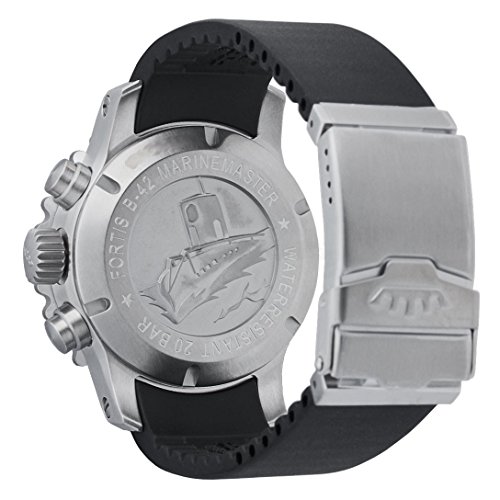 Fortis B-42 Marinemaster Day/Date Automatic Chronograph Steel Orange Mens Watch 671.19.49 K