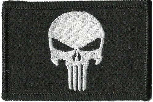 Fixxxer Tactical Skull, Black - Tactical Patch, Velcro Hook backing 2" x 3"