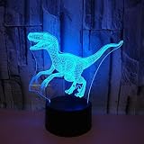 Größe: wie abgebildet 3d led licht nacht kreative dinosaurier modell illusion schlafzimmer wohnzimmer tier 7 farben usb schreibtisch tischlampe kinder spielzeug geschenk han-9449