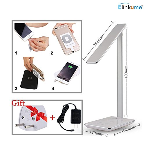 Elinkume 5W Qi Schreibtischlampe Wireless Charging 48*4014 SMD LED Schreibtischlampe Modern Design 800LM Dimmbar Touch Schreibtischleuchten Flexibel Tischlampe - 4