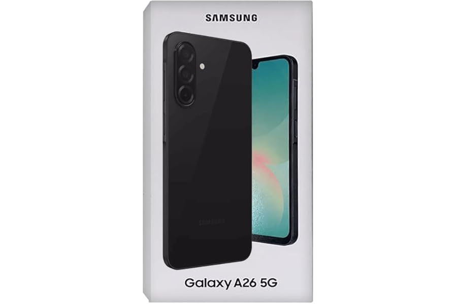 Samsung Galaxy A26 5G, Smartphone with Smart Functions, 6.7 inch Super AMOLED Display, 6GB RAM, 128GB, 5000mAh Battery, Expandable Memory, Black (Galaxy A26 17 cm [6.7] - Hybrid Dual Sim Androi