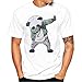 Produktbild URSING_Herren T-Shirt Kurzarmshirt Sommer Top Casual Slim Fit Bluse Basic Rundhals Freizeit Hemden Oversize Shirt Oberteile Coole Streetwear Sportlich Sommer Tops & Shirts (M, Weiß_A)