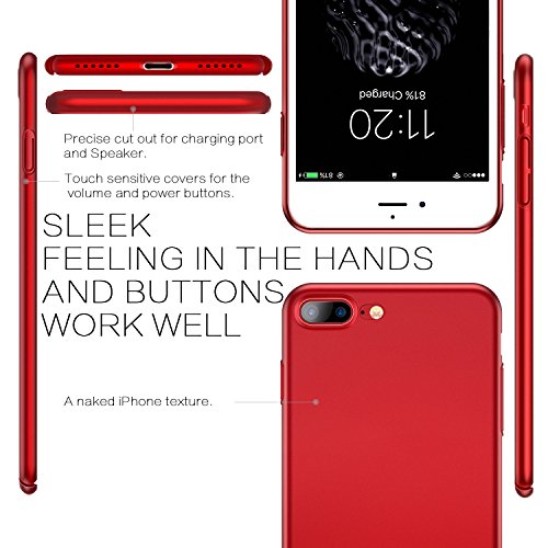 Humixx Funda iPhone 8 Plus  Funda iPhone 7 Plus Carcasa iPhone 8 Plus Alta Calidad Ultra Slim Anti-Rasgu  o y Resistente Huellas Dactilares Totalmente Protectora Caso de Pl  stico Duro Cover Case para Apple iPhone 7 Plus iPhone 8 Plus Skin Series 