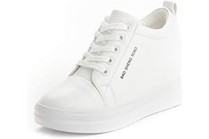 XIGUAK Sneakers con Tacco A Zeppa da Donna Allacciate Scarpe da Trekking Sportive per Il Tempo Libero Scarpe da Ginnastica con Plateau Interno Rialzato Alto