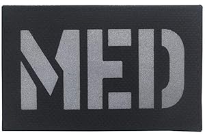 Ohrong Medic Med Tactical Morale Patch infrarouge réfléchissant pour premiers secours EMS EMT MED avec crochet et boucle (Noir)