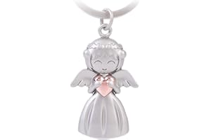 GZXYA Porte-clés ange gardien porte-bonheur avec pendentif en forme d'ange avec cœur pour examens ou voiture, convient comme cadeau pour femme, petite amie, collègues, D 1275