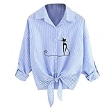 ❤❤Geschlecht: Frau----Casual Stretch Tunika Top Shirts Für Herbst & Frühling Plissee Lose Swing Casual Kleid mit Taschen Knielänge Gestreift Strick Lose Oversize Bluse Langshirt T-Shirt Hemd Oberteil Tops Hemden Button-Down Patchwork Langarm Hemdbluse Casual und Schlank Blusen und Tuniken 6 Farbe